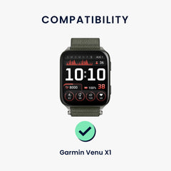 kwmobile Armband kompatibel mit Garmin Venu X1 Fitnesstracker Sportarmband Band Innenmaße von 14 - 22 cm - Sonstiges