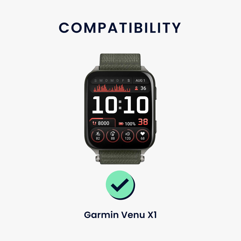kwmobile Armband kompatibel mit Garmin Venu X1 Fitnesstracker Sportarmband Band Innenmaße von 14 - 22 cm