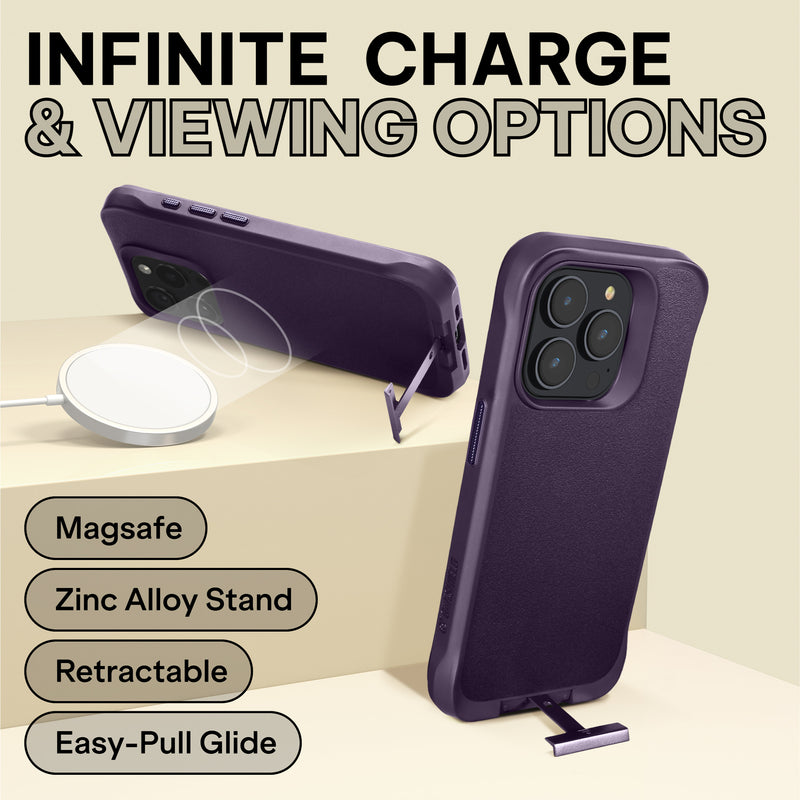 Oakshield Handyhülle mit Standfunktion kompatibel mit iPhone 15 Pro Hülle - Mit Ständer - Case für iPhone 15 Pro - Kompatibel mit MagSafe - Hülle