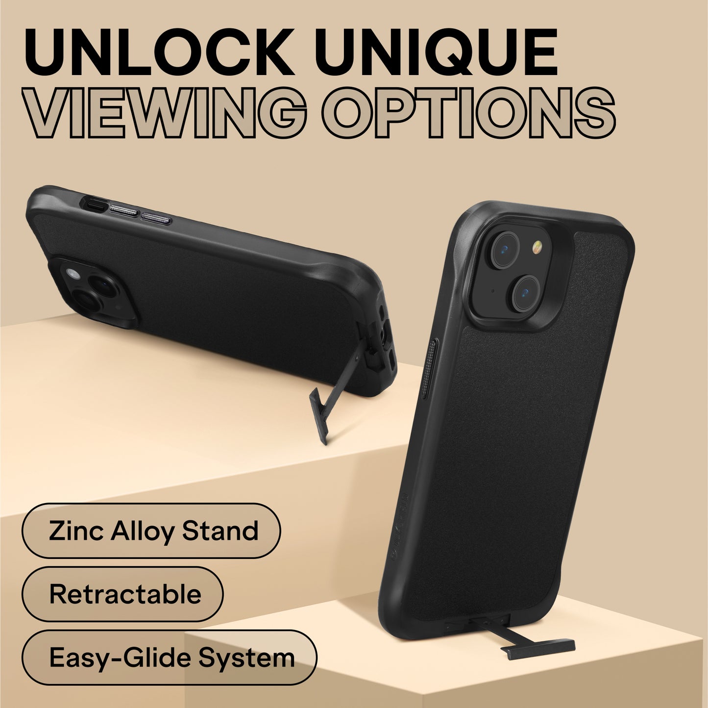Oakshield Hülle mit Ständer kompatibel mit Apple iPhone 14 Hülle - Handyhülle mit Standfunktion und erhöhten Kanten - Case