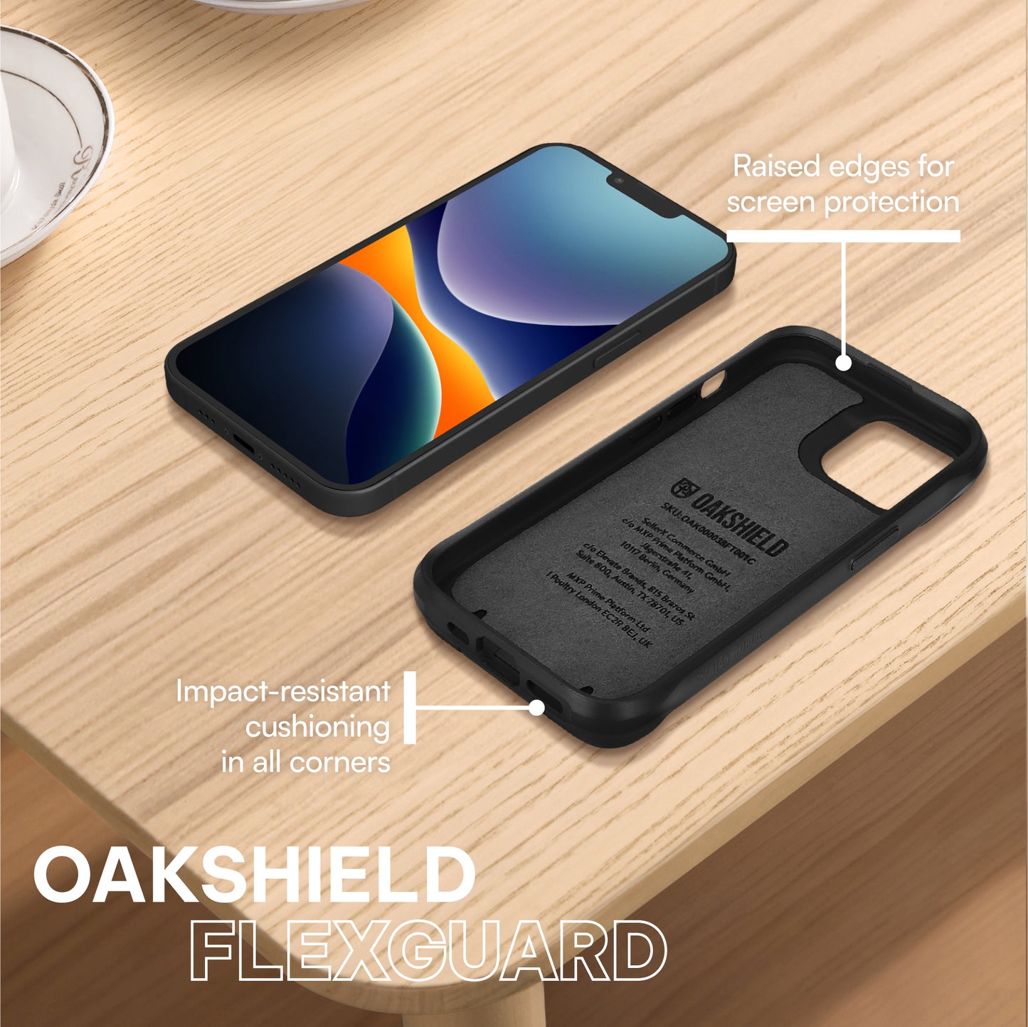 Oakshield Hülle mit Ständer kompatibel mit Apple iPhone 14 Hülle - Handyhülle mit Standfunktion und erhöhten Kanten - Case
