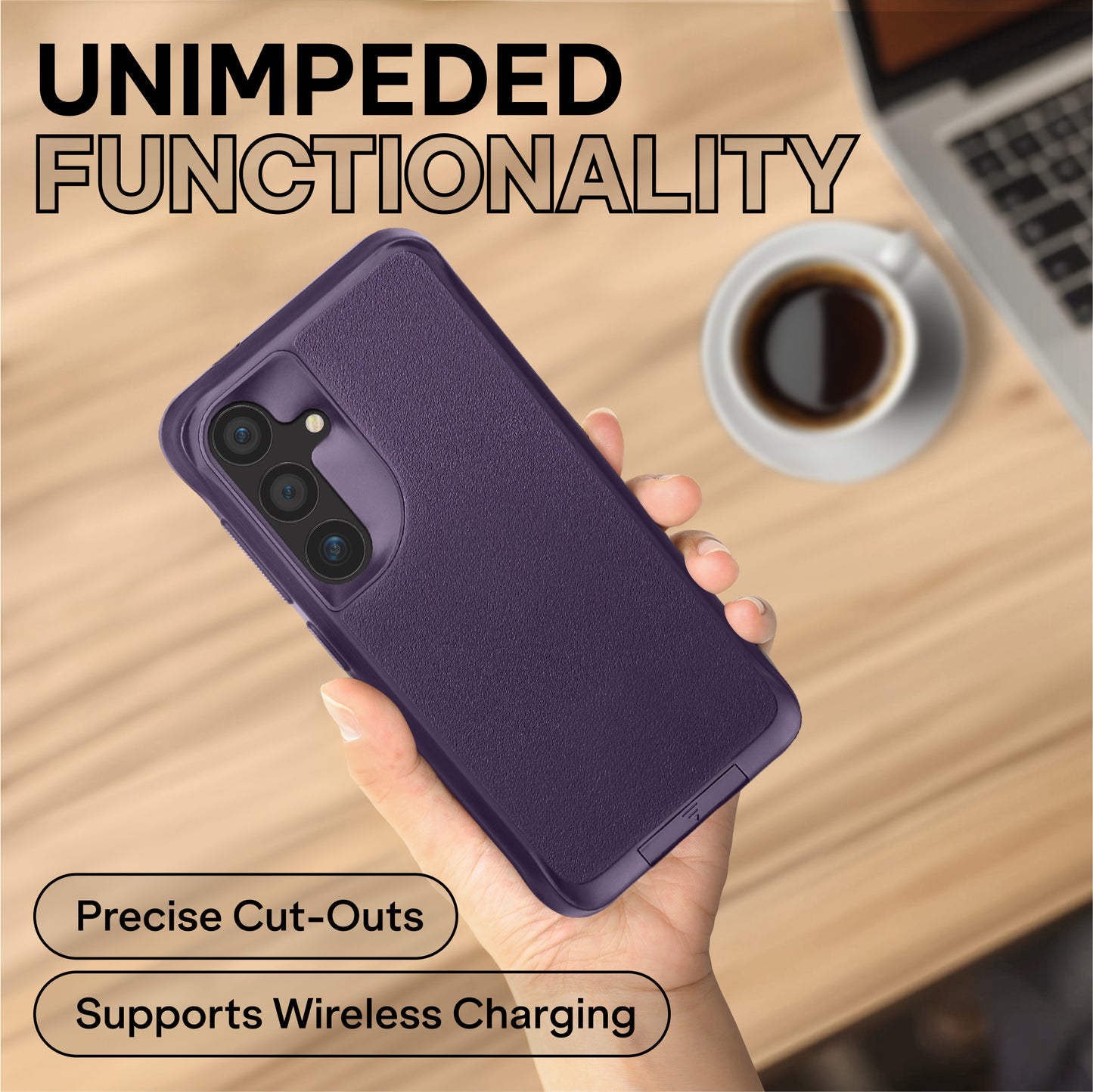Oakshield Handyhülle mit Standfunktion kompatibel mit Samsung Galaxy S24 Plus Hülle - Case für S24 Plus - Hülle mit Ständer - Cover mit erhöhten Kanten
