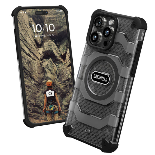 Oakshield Handyhülle für das iPhone 15 Pro Max Hülle - Cover kompatibel mit MagSafe-Zubehör - Schutzhülle mit Falltest nach Militärstandard - Schwarz Schwarz  