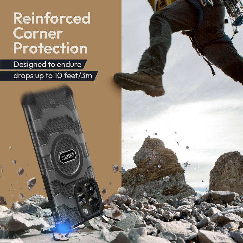 Oakshield Handyhülle für das iPhone 15 Pro Max Hülle Cover kompatibel mit MagSafe-Zubehör Schutzhülle mit Falltest nach Militärstandard
