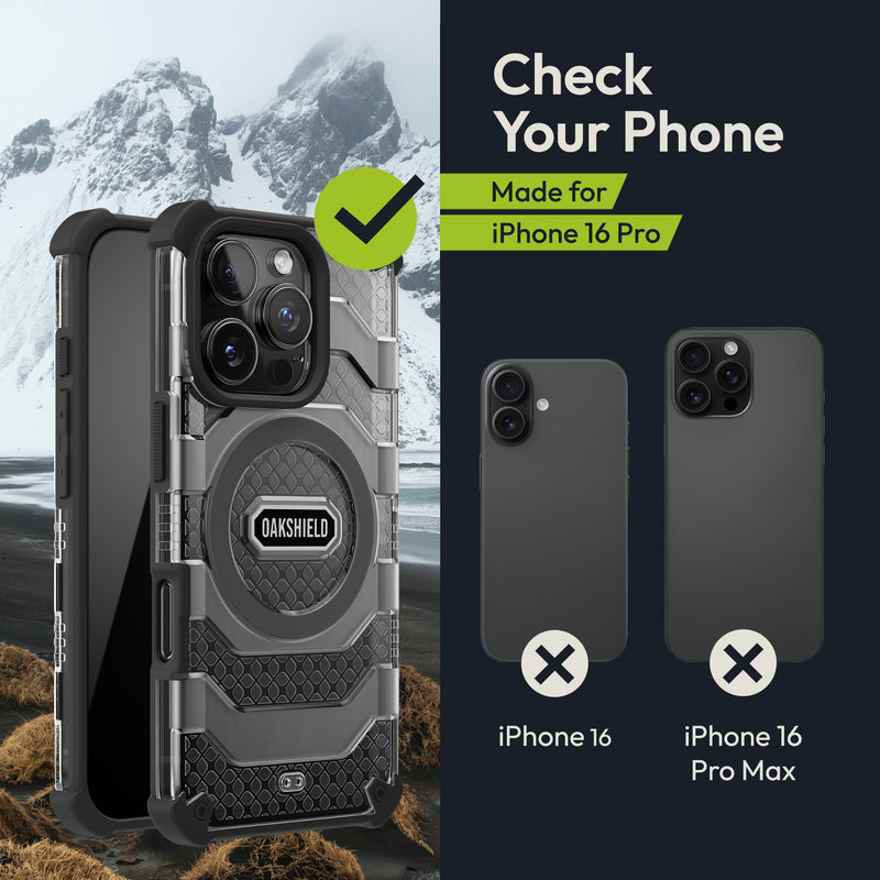 Oakshield Handyhülle kompatibel mit Iphone 16 Pro Hülle Case kompatibel mit MagSafe-Zubehör Iphone 16 Pro Schutzhülle mit Falltest nach Militärstandard