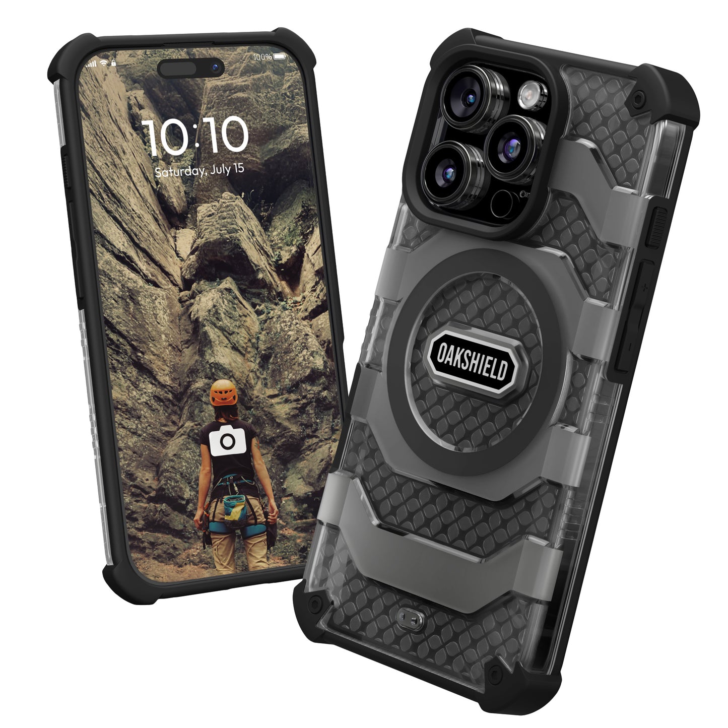 Oakshield Handyhülle kompatibel mit Iphone 16 Pro Hülle - Case kompatibel mit MagSafe-Zubehör - Iphone 16 Pro Schutzhülle mit Falltest nach Militärstandard - Schwarz Schwarz  
