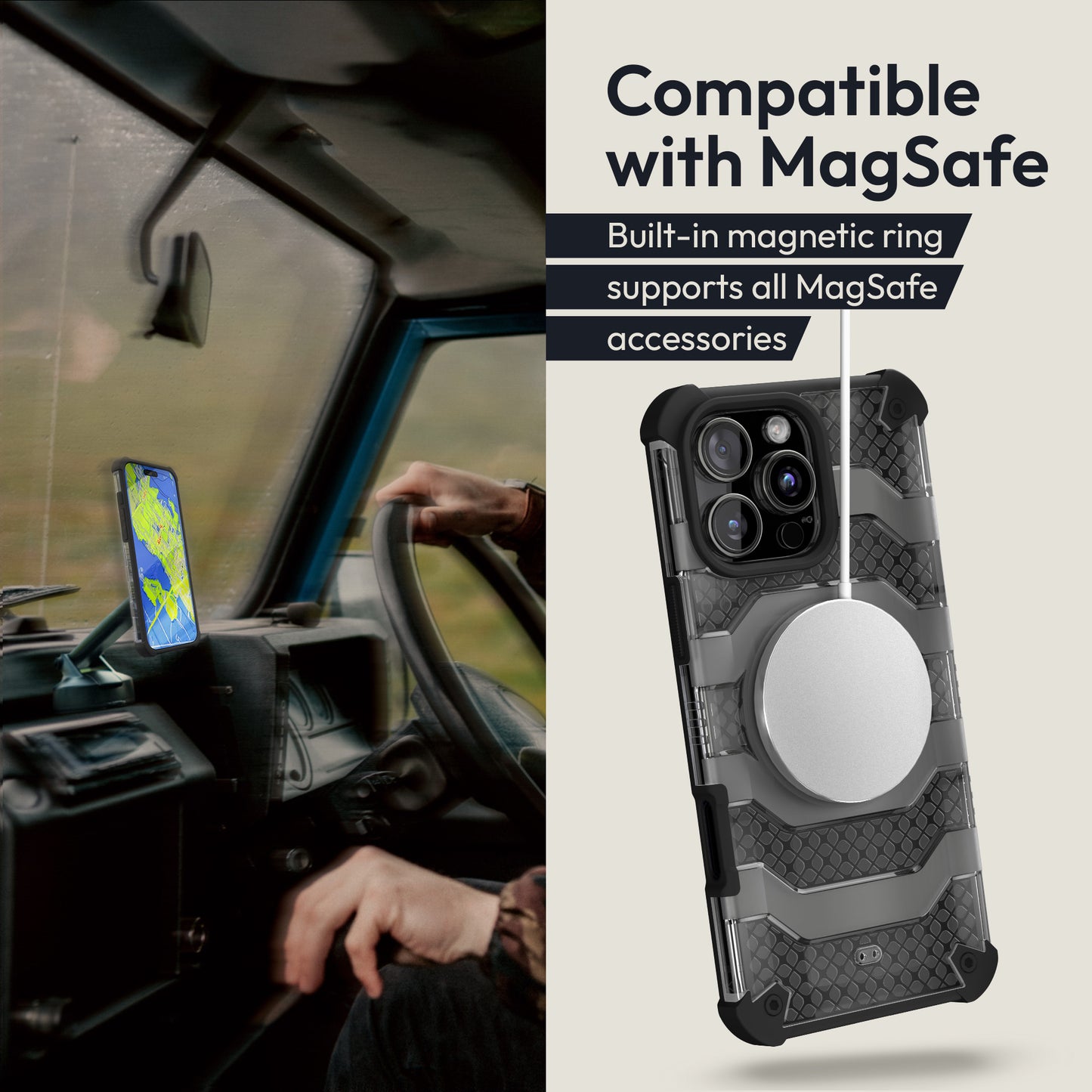 Oakshield Handyhülle kompatibel mit Iphone 16 Pro Max Hülle Case kompatibel mit MagSafe-Zubehör Schutzhülle mit Falltest nach Militärstandard