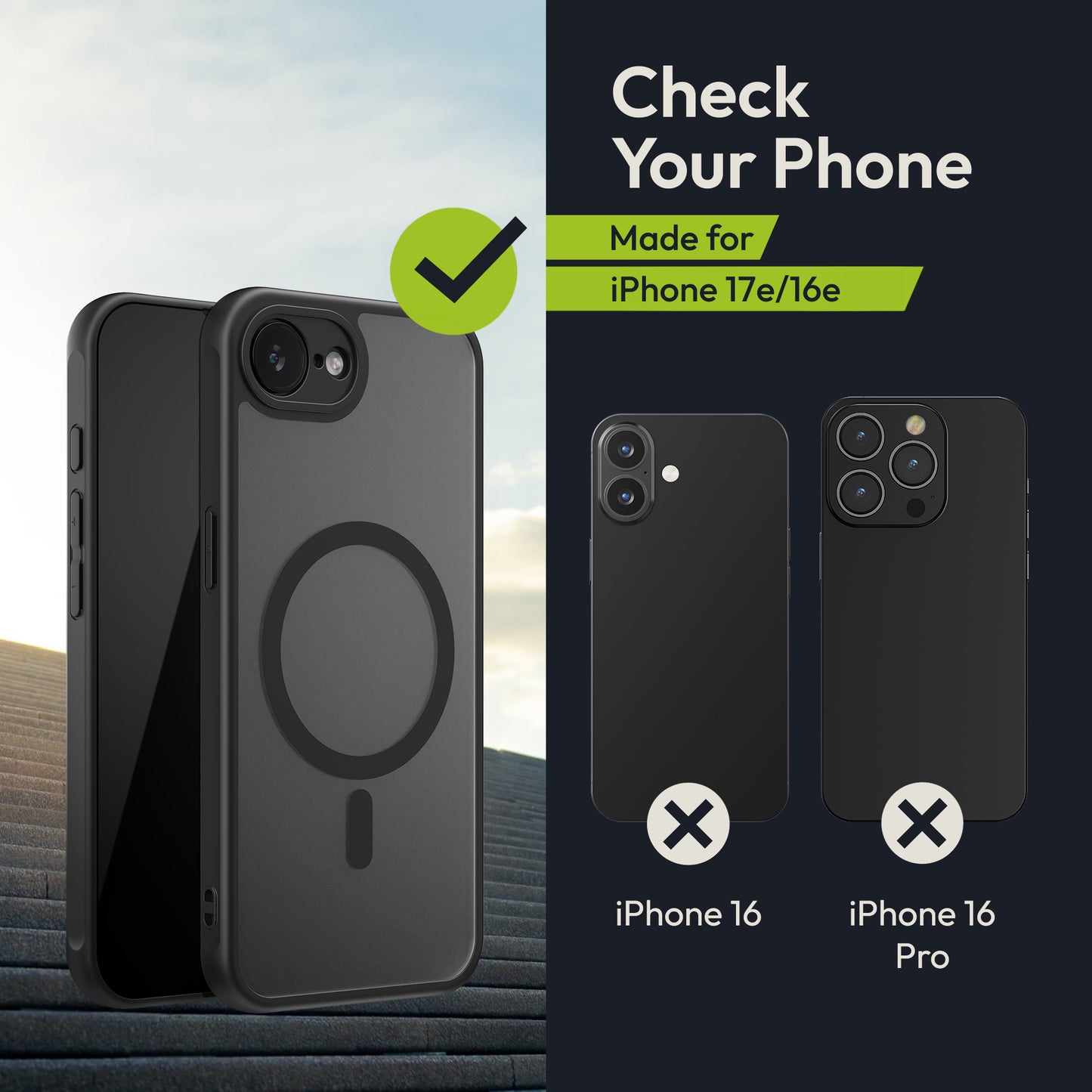 Oakshield Hülle für Apple iPhone 17e / iPhone 16e Hülle - Magnetische Handyhülle halbtransparent - Schutzhülle stoßfest mit Kameraschutz - Mit Glas Folie - Case