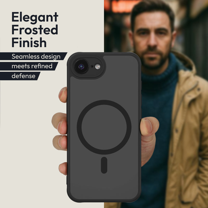 Oakshield Hülle für Apple iPhone 17e / iPhone 16e Hülle - Magnetische Handyhülle halbtransparent - Schutzhülle stoßfest mit Kameraschutz - Mit Glas Folie - Case