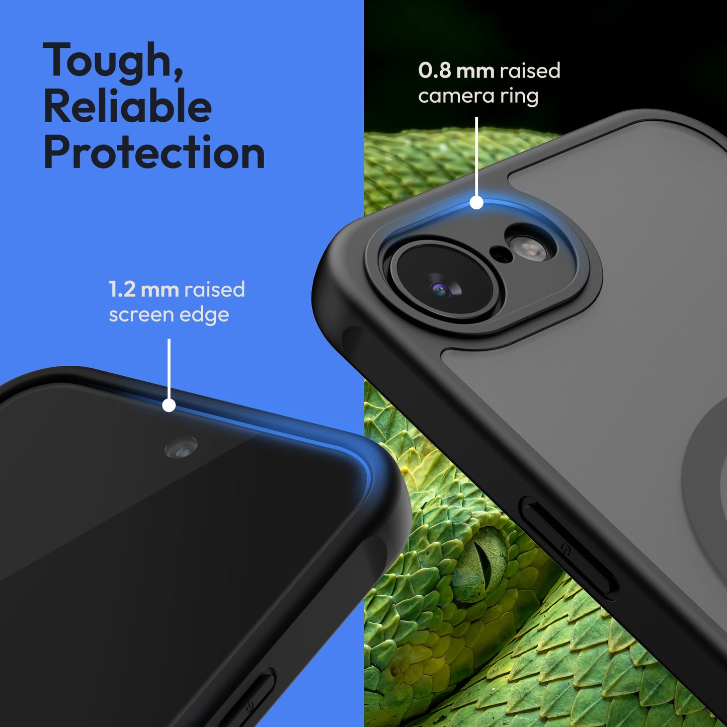 Oakshield Hülle für Apple iPhone 17e / iPhone 16e Hülle - Magnetische Handyhülle halbtransparent - Schutzhülle stoßfest mit Kameraschutz - Mit Glas Folie - Case
