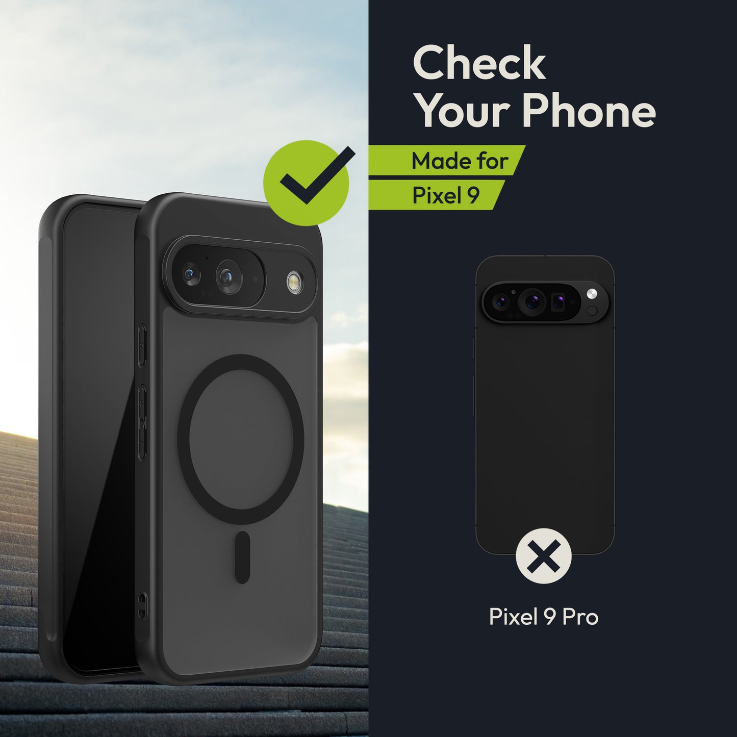 Oakshield Hülle für Google Pixel 9 Hülle - Magnetische Handyhülle halbtransparent - Schutzhülle stoßfest mit Kameraschutz - Mit Glas Folie - Case
