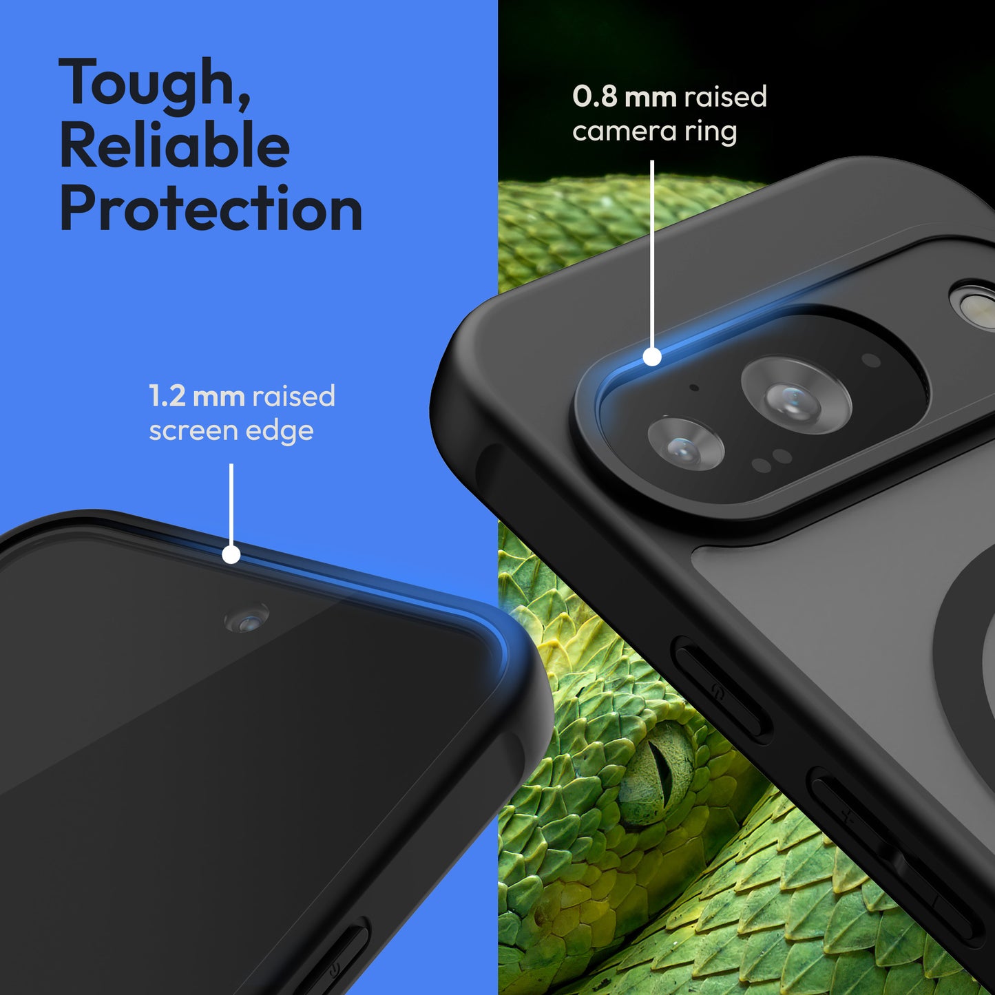 Oakshield Hülle für Google Pixel 9 Hülle - Magnetische Handyhülle halbtransparent - Schutzhülle stoßfest mit Kameraschutz - Mit Glas Folie - Case