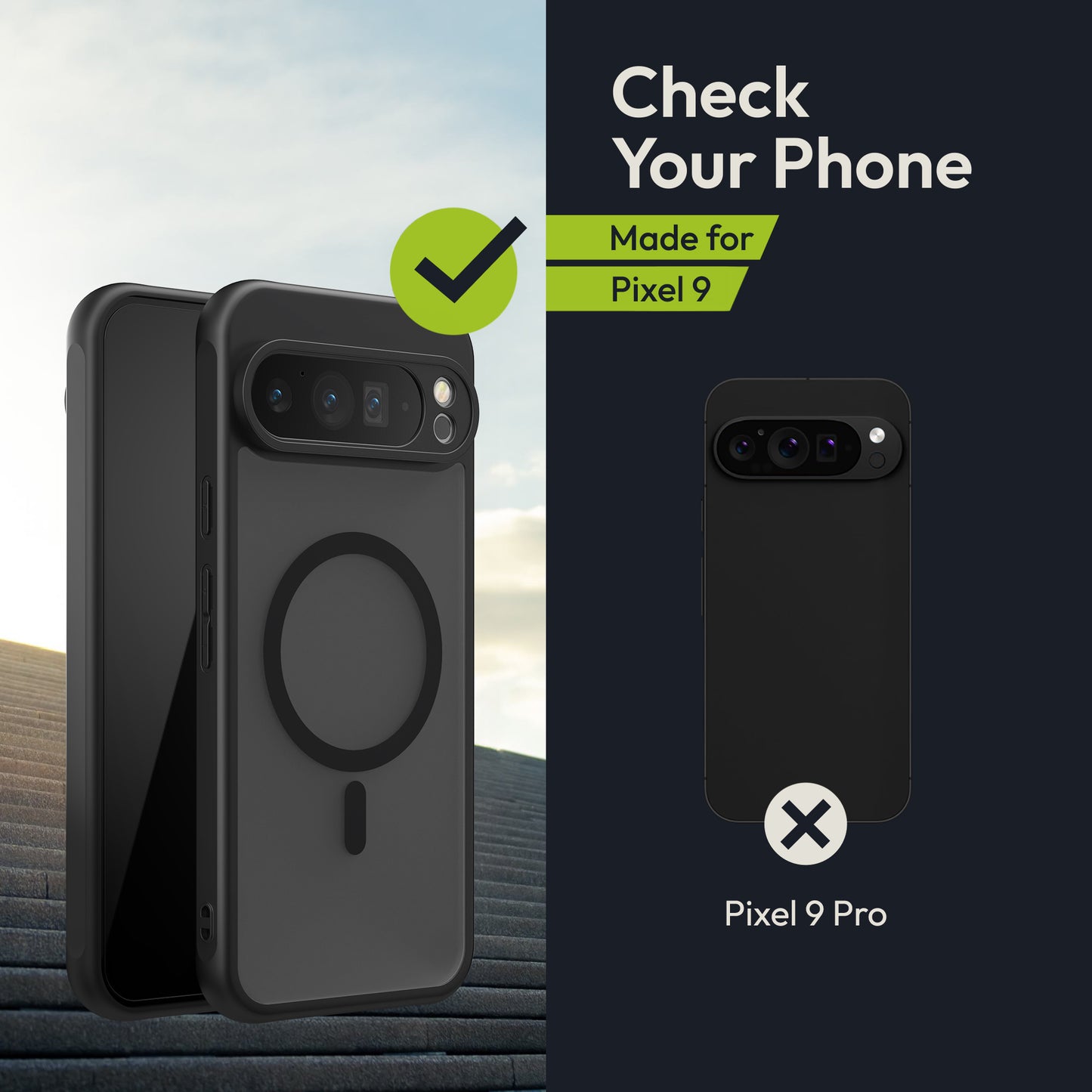 Oakshield Hülle für Google Pixel 9 Pro XL Hülle - Magnetische Handyhülle halbtransparent - Schutzhülle stoßfest mit Kameraschutz - Mit Glas Folie - Case