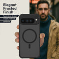Oakshield Hülle für Google Pixel 9 Pro XL Hülle - Magnetische Handyhülle halbtransparent - Schutzhülle stoßfest mit Kameraschutz - Mit Glas Folie - Case