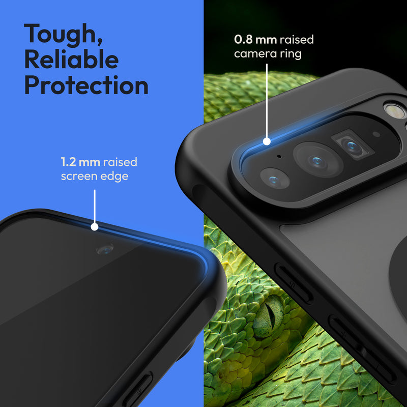 Oakshield Hülle für Google Pixel 9 Pro XL Hülle - Magnetische Handyhülle halbtransparent - Schutzhülle stoßfest mit Kameraschutz - Mit Glas Folie - Case