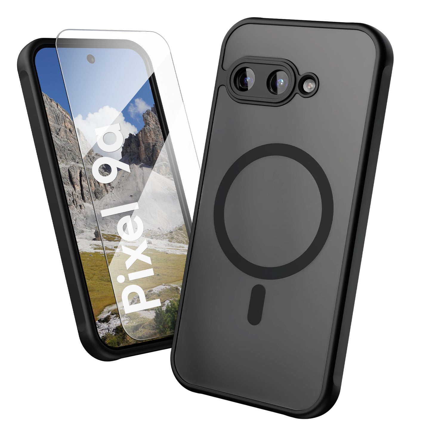Oakshield Hülle für Google Pixel 9a Hülle - Magnetische Handyhülle halbtransparent - Schutzhülle stoßfest mit Kameraschutz - Case in Schwarz Schwarz  