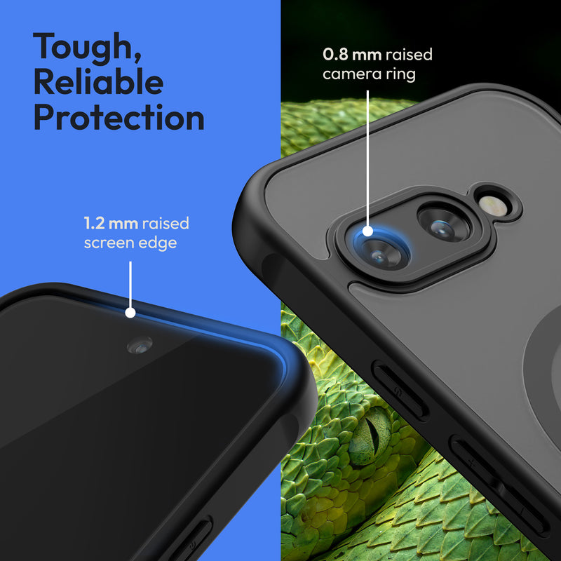 Oakshield Hülle für Google Pixel 9a Hülle - Magnetische Handyhülle halbtransparent - Schutzhülle stoßfest mit Kameraschutz - Mit Glas Folie - Case