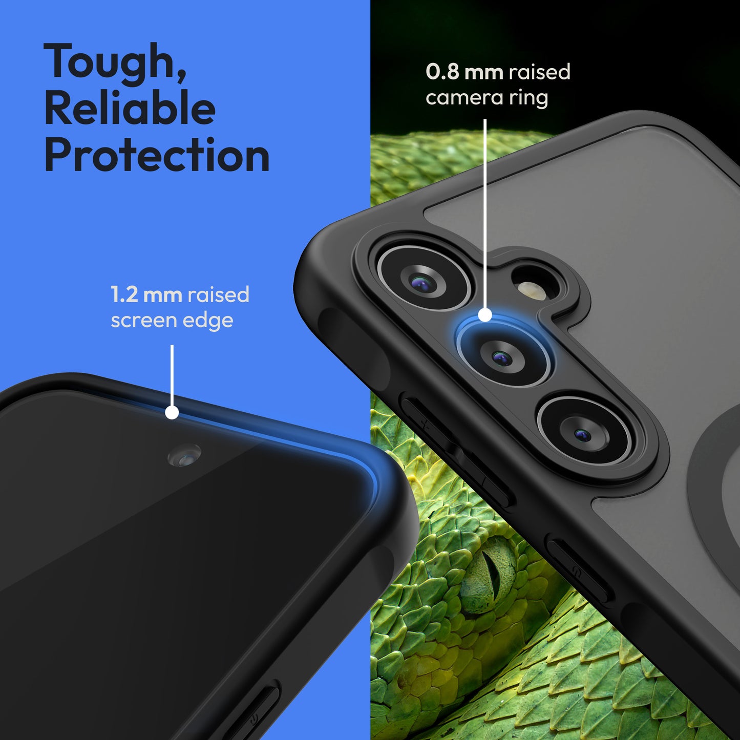 Oakshield Hülle für Samsung Galaxy A55 Hülle - Magnetische Handyhülle halbtransparent - Schutzhülle stoßfest mit Kameraschutz - Mit Glas Folie - Case