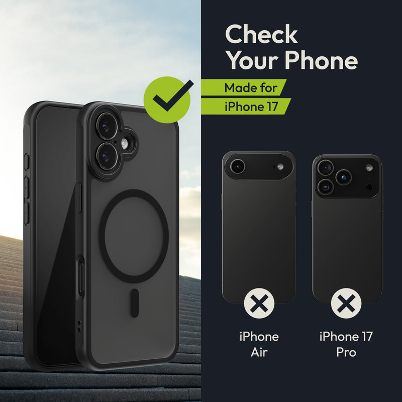Oakshield Hülle für Apple iPhone 17 Hülle - Magnetische Handyhülle halbtransparent - Schutzhülle stoßfest mit Kameraschutz - Mit Glas Folie - Case