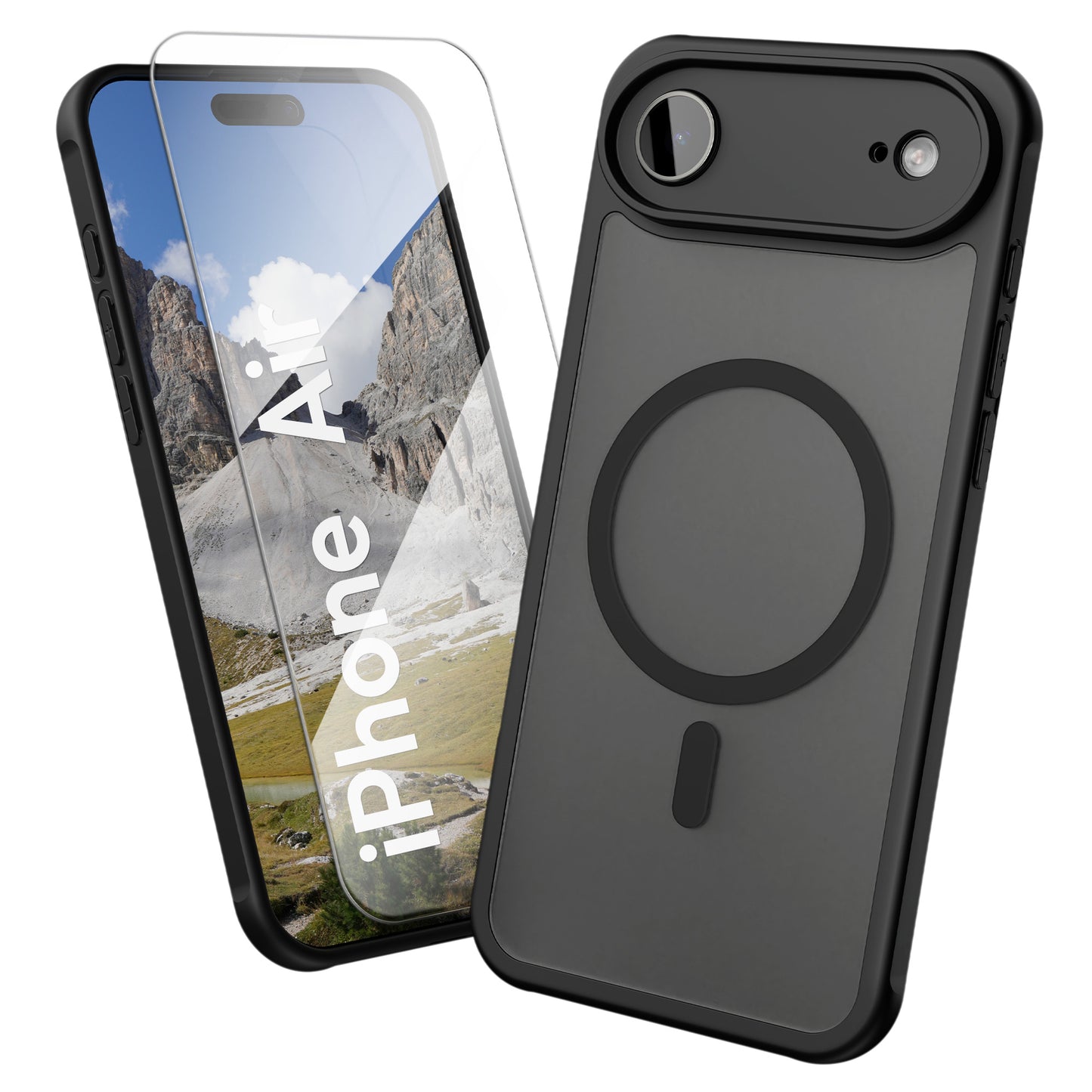 Oakshield Hülle für Apple iPhone Air Hülle - Magnetische Handyhülle halbtransparent - Schutzhülle stoßfest mit Kameraschutz - Case in Schwarz Schwarz  