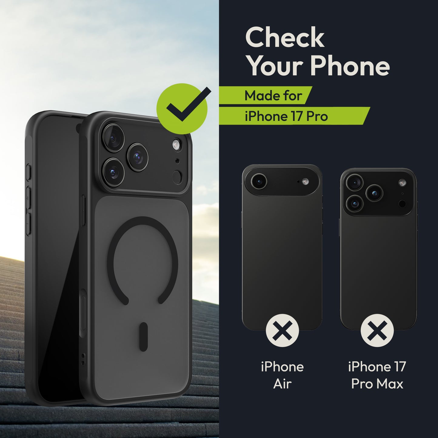 Oakshield Hülle für Apple iPhone 17 Pro Hülle - Magnetische Handyhülle halbtransparent - Schutzhülle stoßfest mit Kameraschutz - Mit Glas Folie - Case