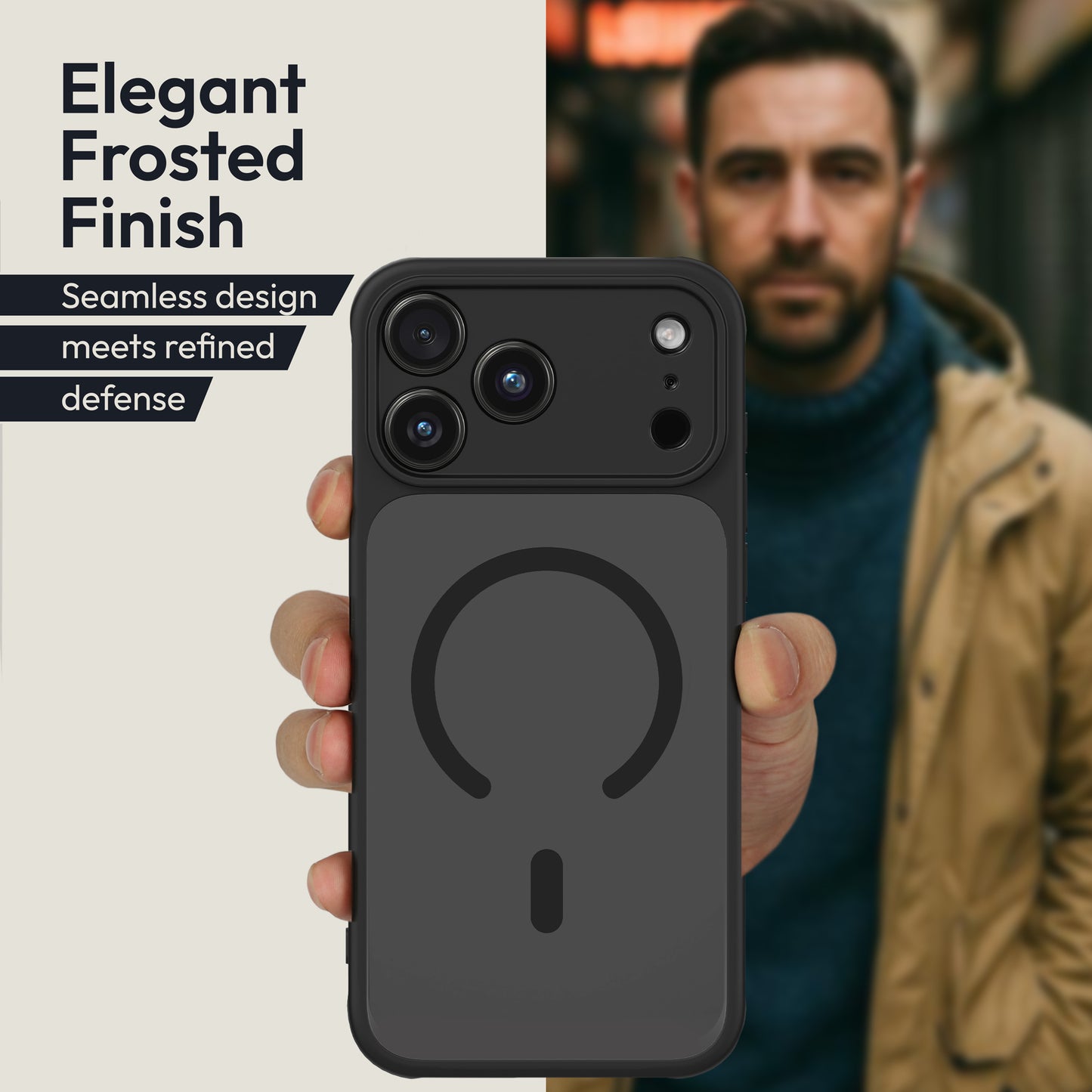 Oakshield Hülle für Apple iPhone 17 Pro Max Hülle - Magnetische Handyhülle halbtransparent - Schutzhülle stoßfest mit Kameraschutz - Mit Glas Folie - Case