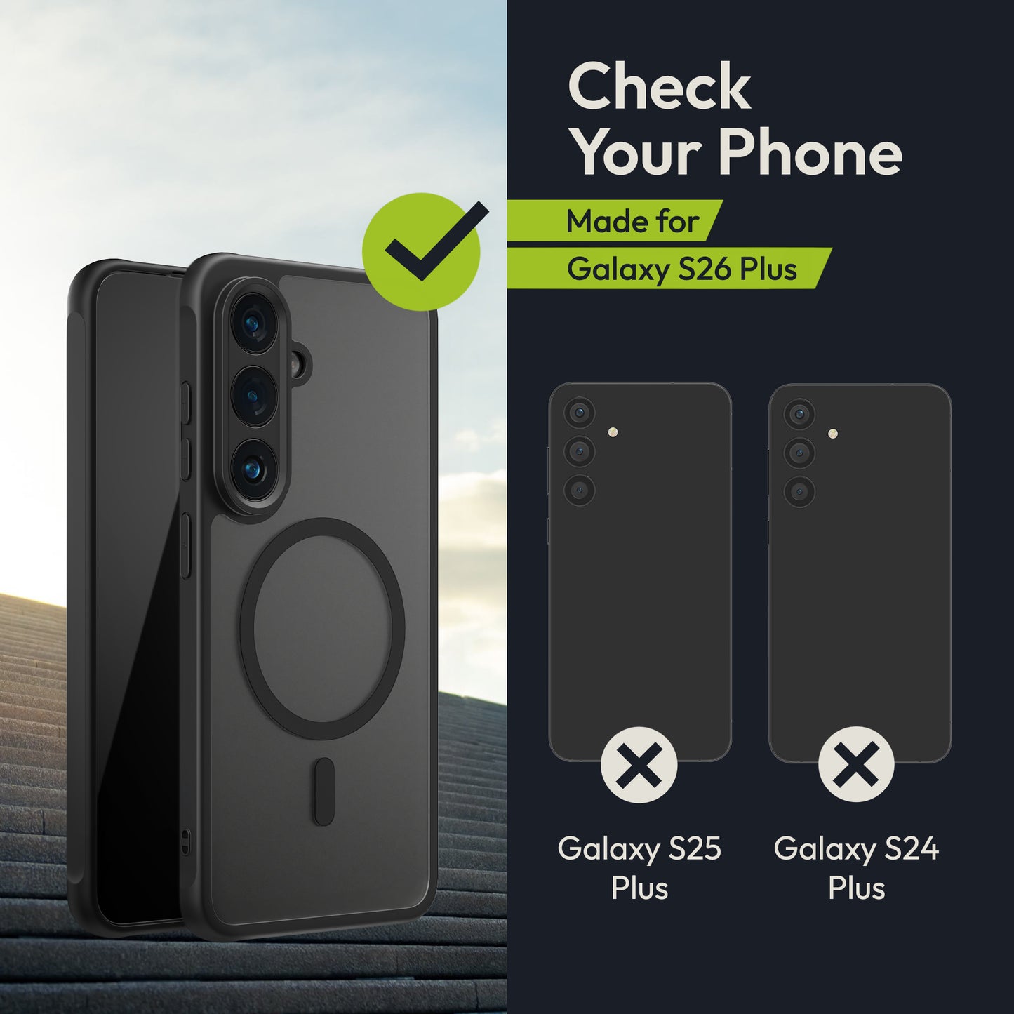Oakshield Hülle für Samsung Galaxy S26 Plus Hülle - Magnetische Handyhülle halbtransparent - Schutzhülle stoßfest mit Kameraschutz - Mit Glas Folie - Case