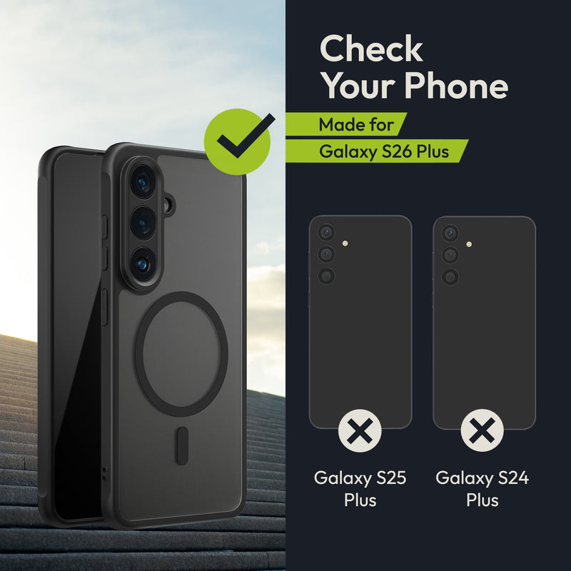 Oakshield Hülle für Samsung Galaxy S26 Plus Hülle - Magnetische Handyhülle halbtransparent - Schutzhülle stoßfest mit Kameraschutz - Mit Glas Folie - Case