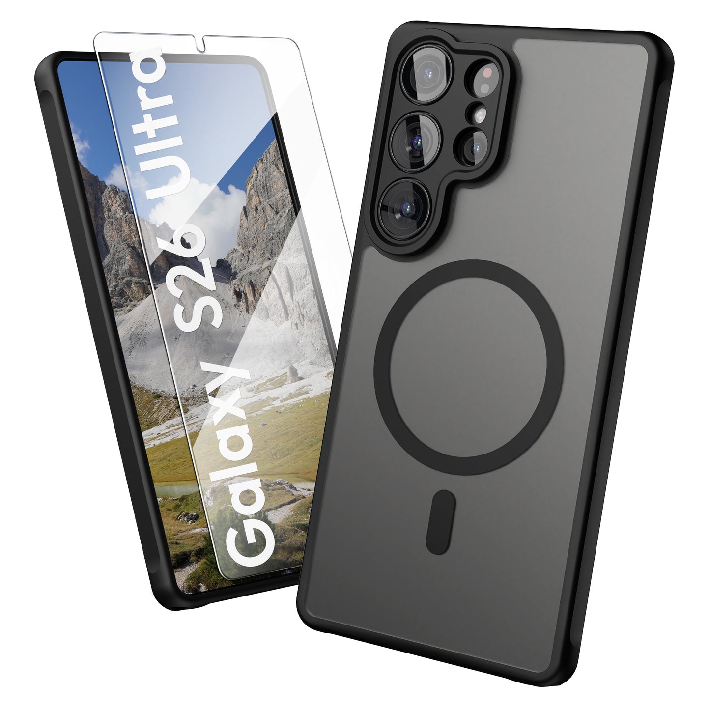 Oakshield Hülle für Samsung Galaxy S26 Ultra Hülle - Magnetische Handyhülle halbtransparent - Schutzhülle stoßfest mit Kameraschutz - Case in Schwarz Schwarz  