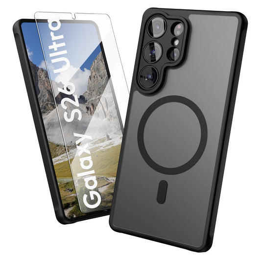 Oakshield Hülle für Samsung Galaxy S26 Ultra Hülle - Magnetische Handyhülle halbtransparent - Schutzhülle stoßfest mit Kameraschutz - Case in Schwarz Schwarz  